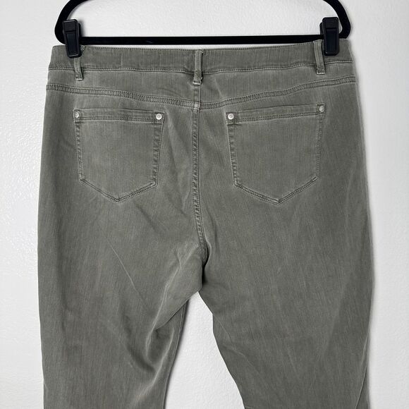 J. Jill Womens Jean Size 14 Authentic Fit Cropped Raw Hem Stretch Denim Olive - Picture 12 of 13